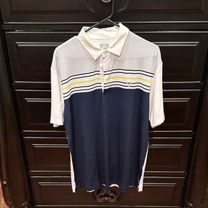Callaway Navy and White Polo with Yellow Accents